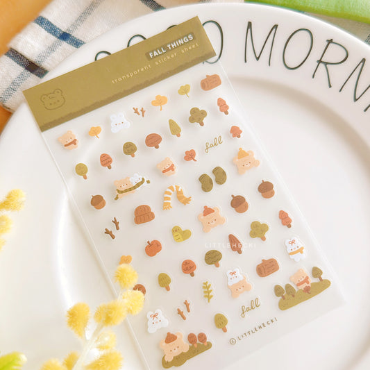 Fall Things Transparent Sticker Sheet