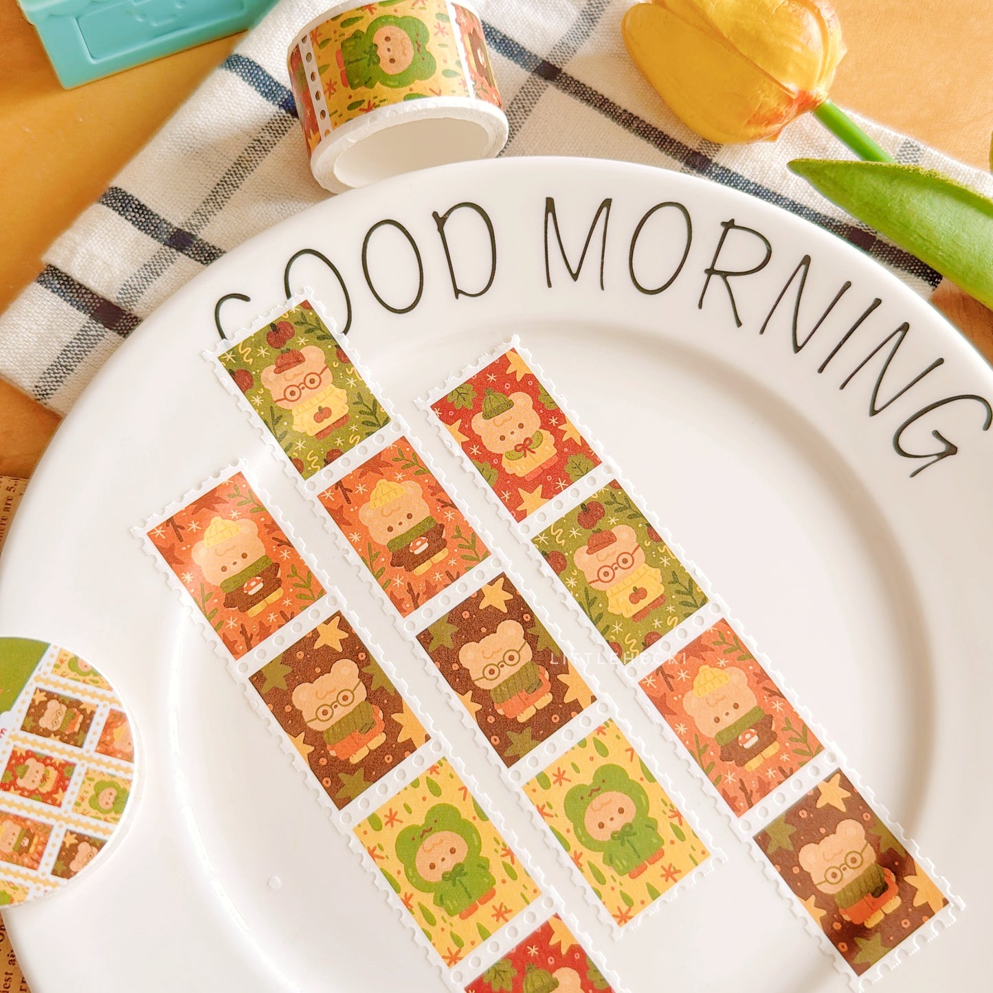 Dress-Up Fall Beary Stamp Washi Tape