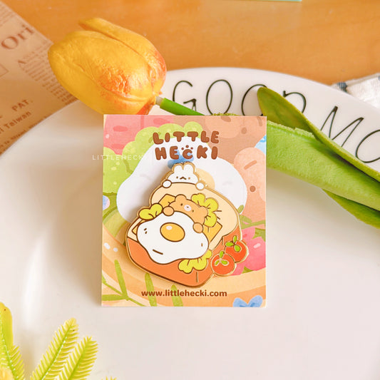 Egg Toast Enamel Pin