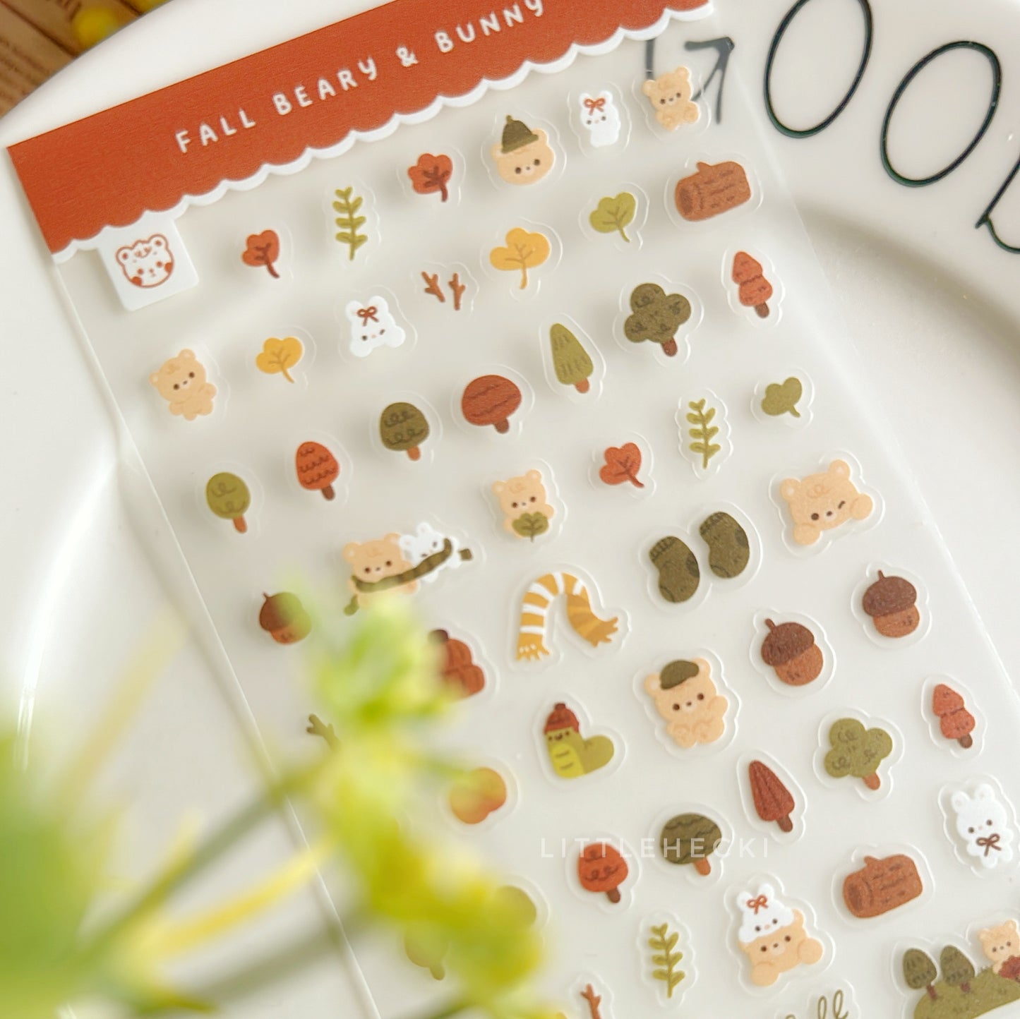 Fall Beary & Bunny Transparent Sticker Sheet