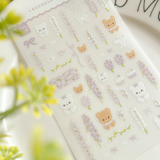 Lavender Blooms Transparent Sticker Sheet