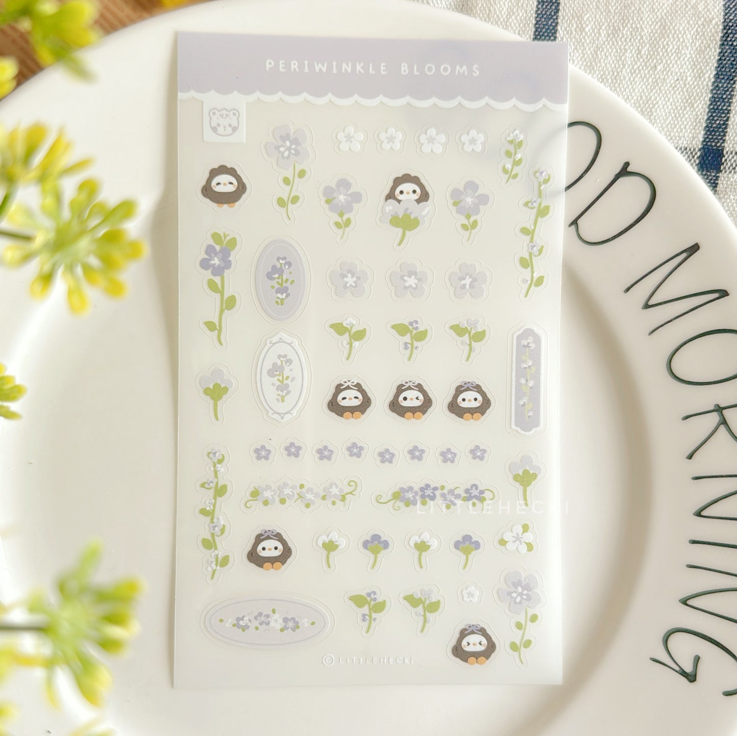Periwinkle Blooms Transparent Sticker Sheet