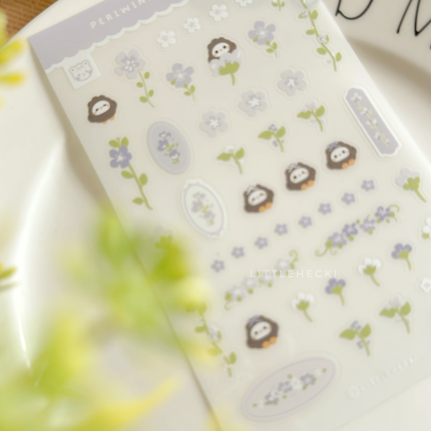 Periwinkle Blooms Transparent Sticker Sheet