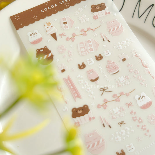 Cocoa Spring Transparent Sticker Sheet
