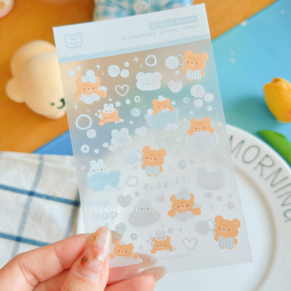 Bubble Party Transparent Sticker Sheet