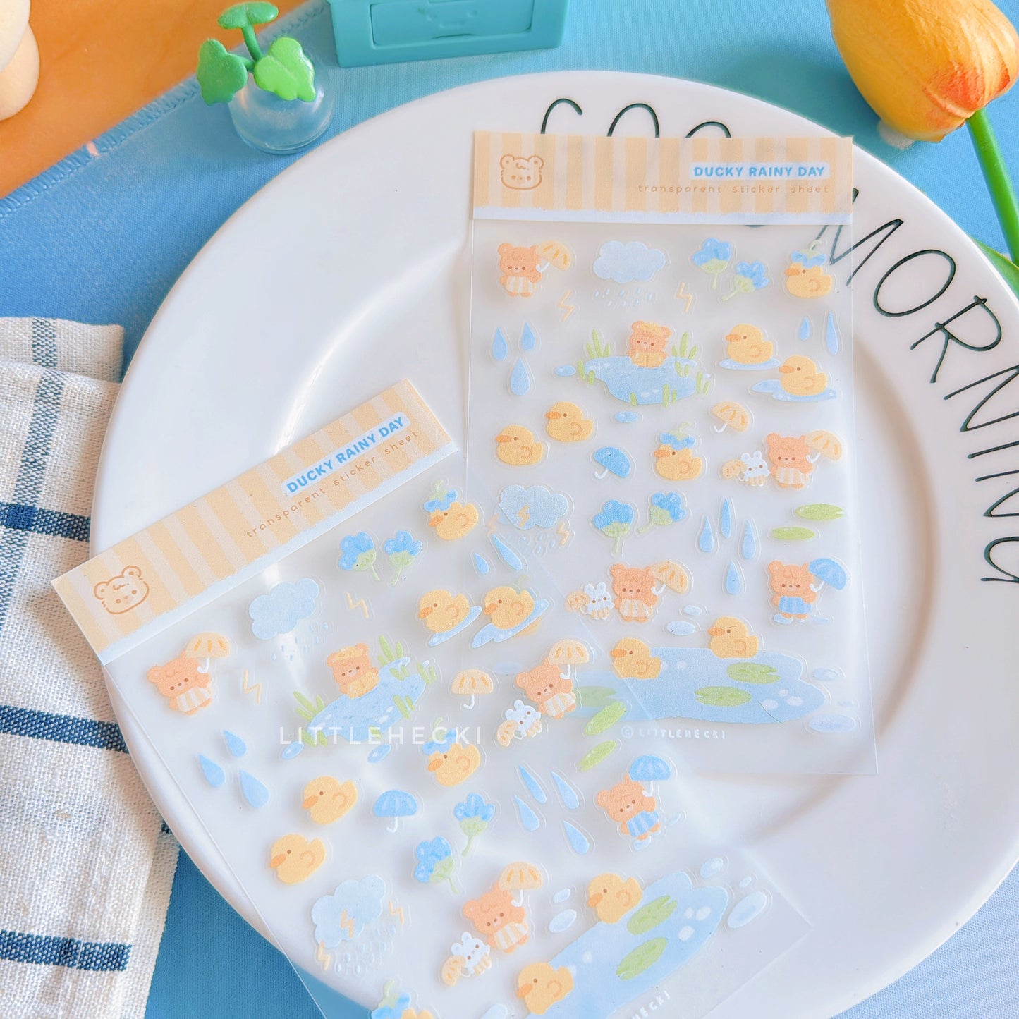 Ducky Rainy Day Transparent Sticker Sheet
