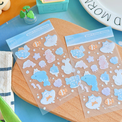 Beary's Ocean Friends Transparent Sticker Sheet