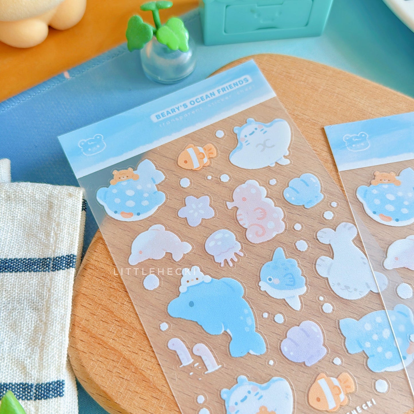 Beary's Ocean Friends Transparent Sticker Sheet