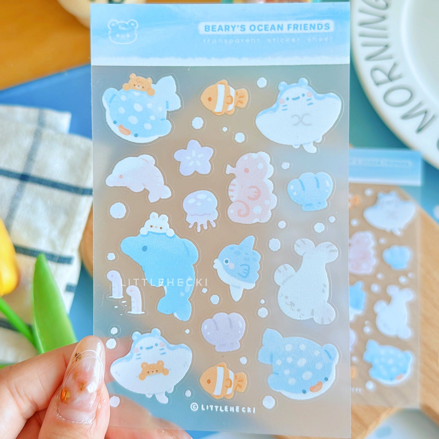 Beary's Ocean Friends Transparent Sticker Sheet