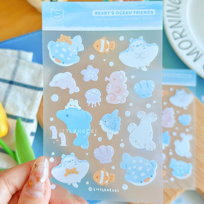 Beary's Ocean Friends Transparent Sticker Sheet