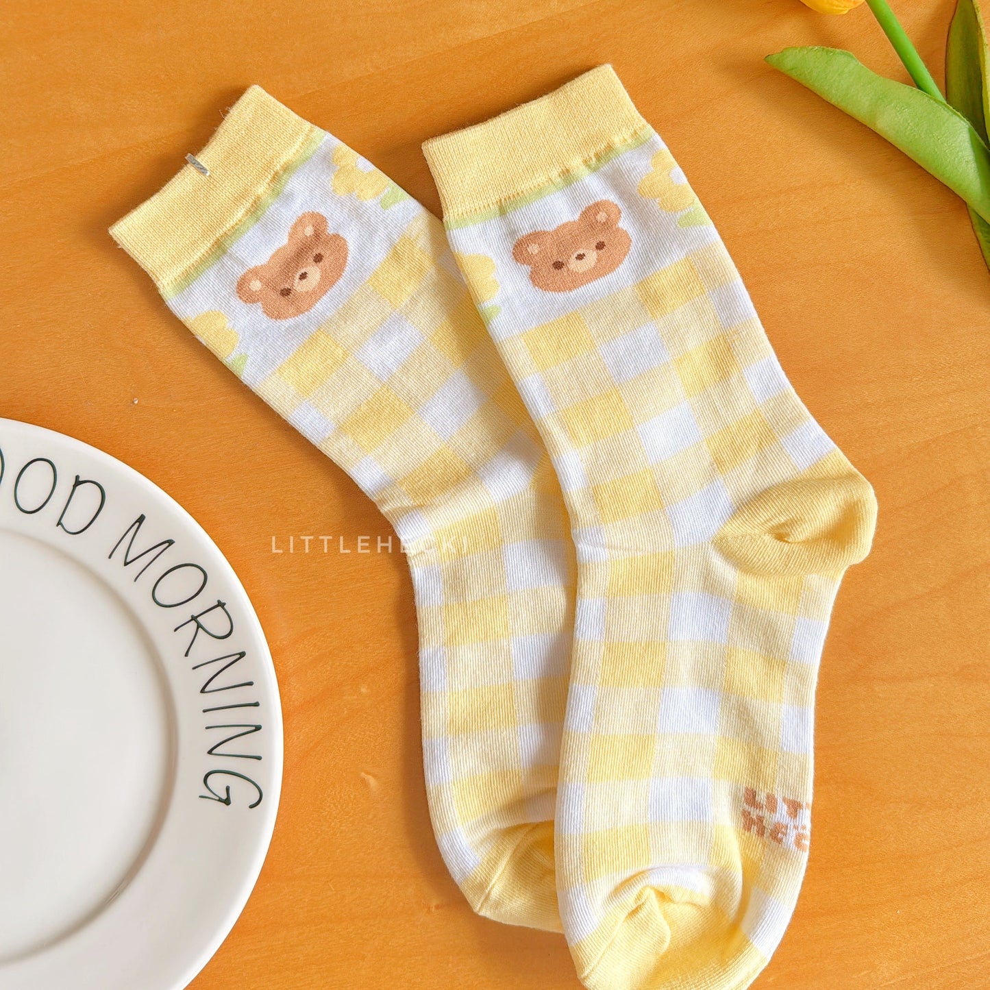 Yellow Beary Socks