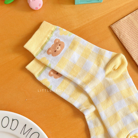 Yellow Beary Socks
