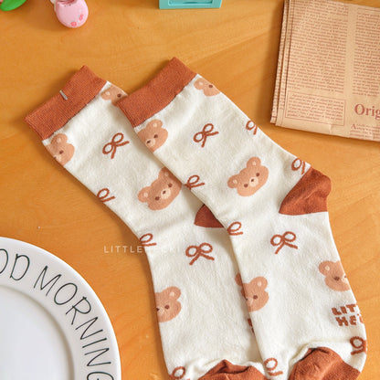 Ribbon Beary Socks