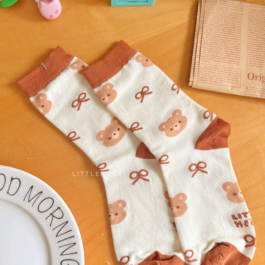 Ribbon Beary Socks