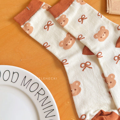 Ribbon Beary Socks