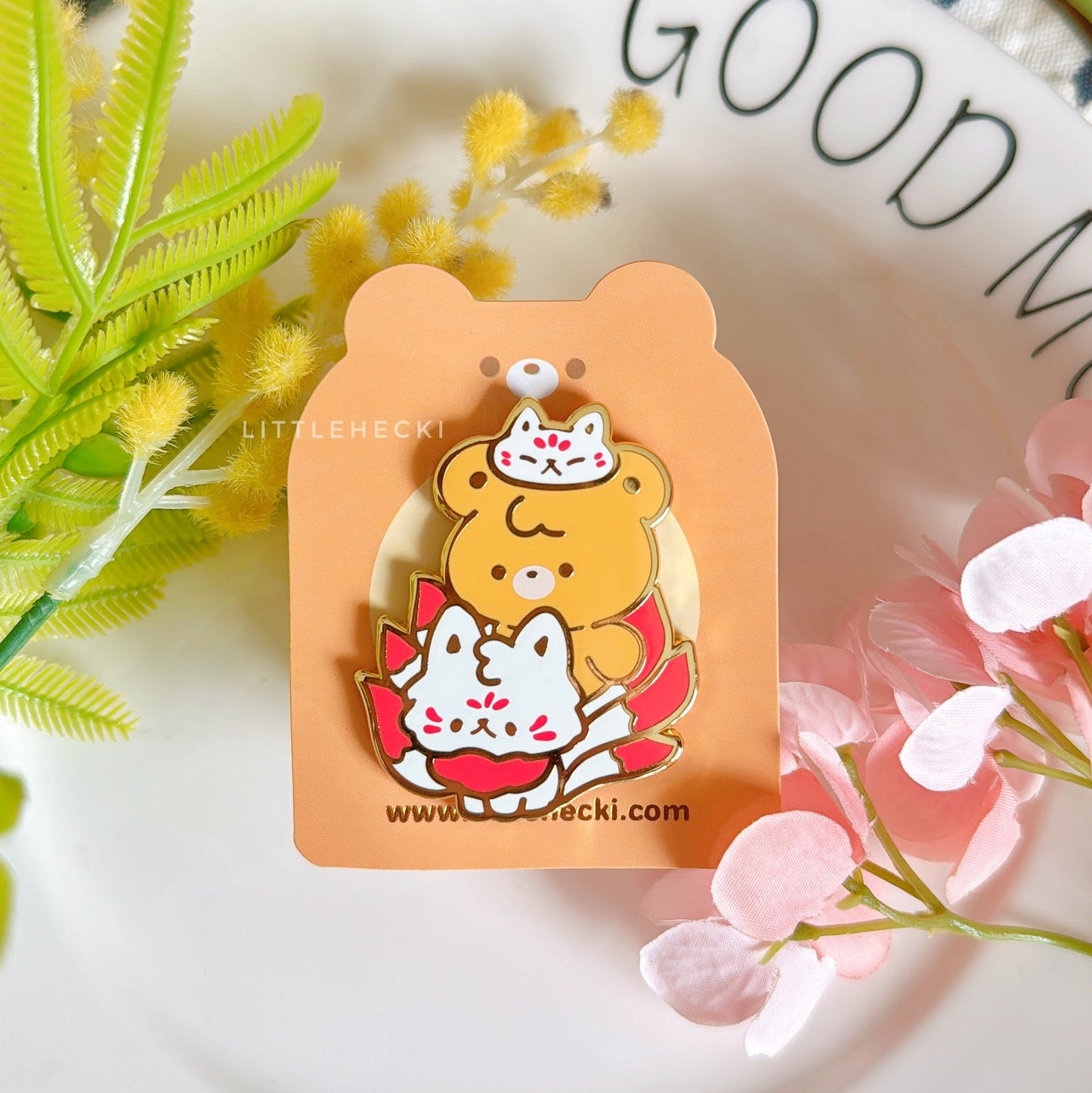 Kitsune Beary Enamel Pin