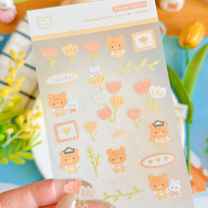 Tulip Party Transparent Sticker Sheet