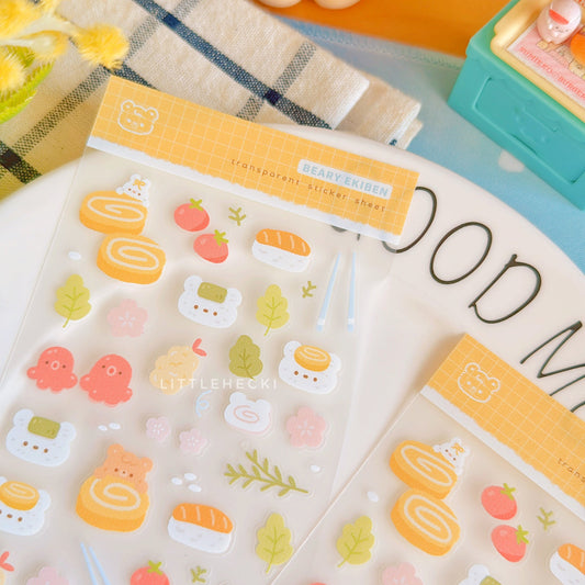Beary Ekiben Transparent Sticker Sheet
