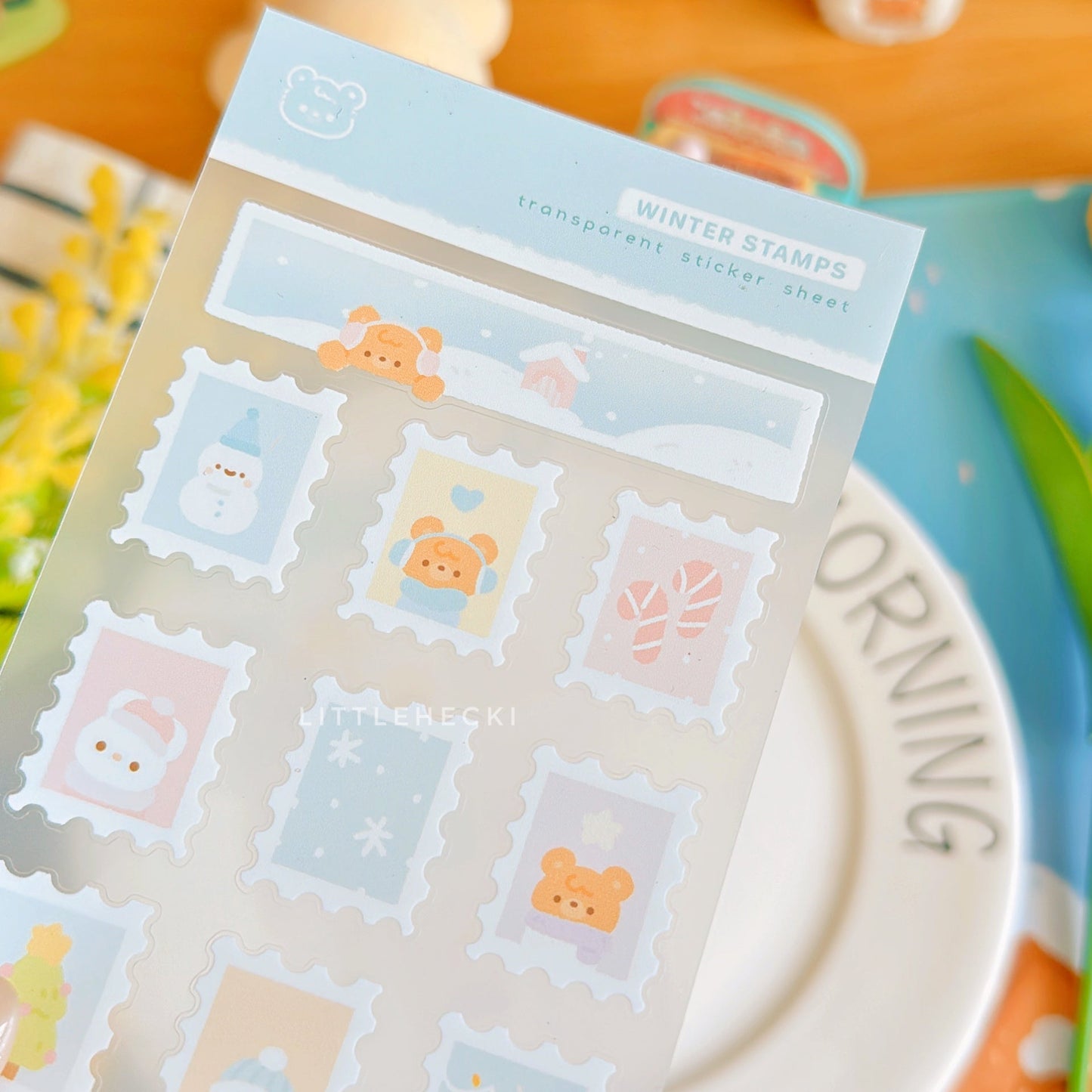 Winter Stamps Transparent Sticker Sheet