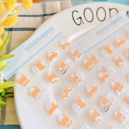 Winter Beary & Bunny Transparent Sticker Sheet