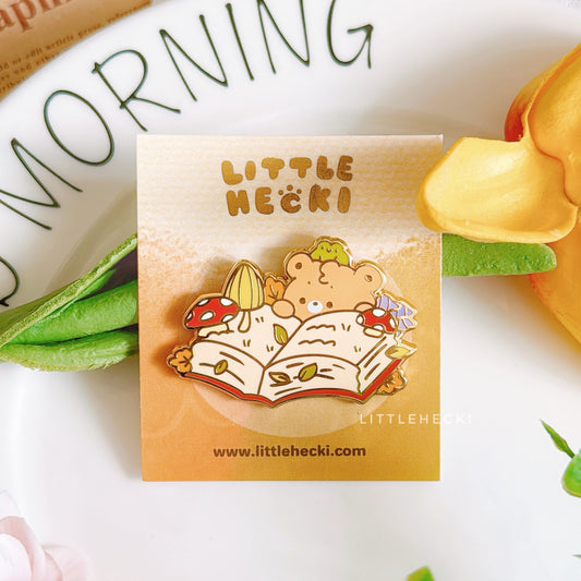 Reading Beary Enamel Pin