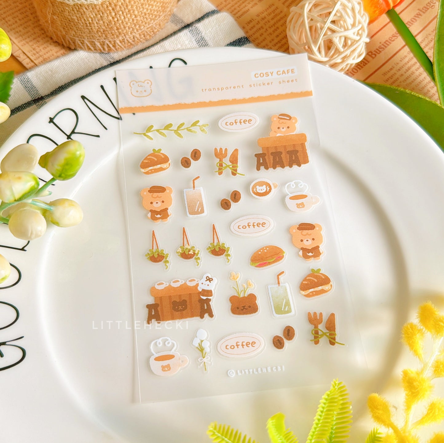 Cosy Cafe Transparent Sticker Sheet