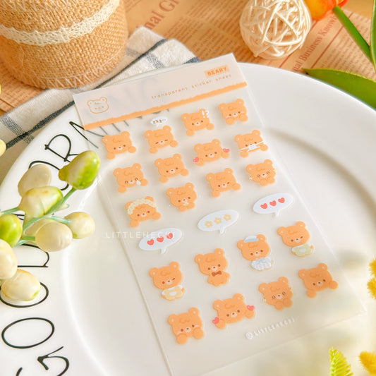 Beary Transparent Sticker Sheet