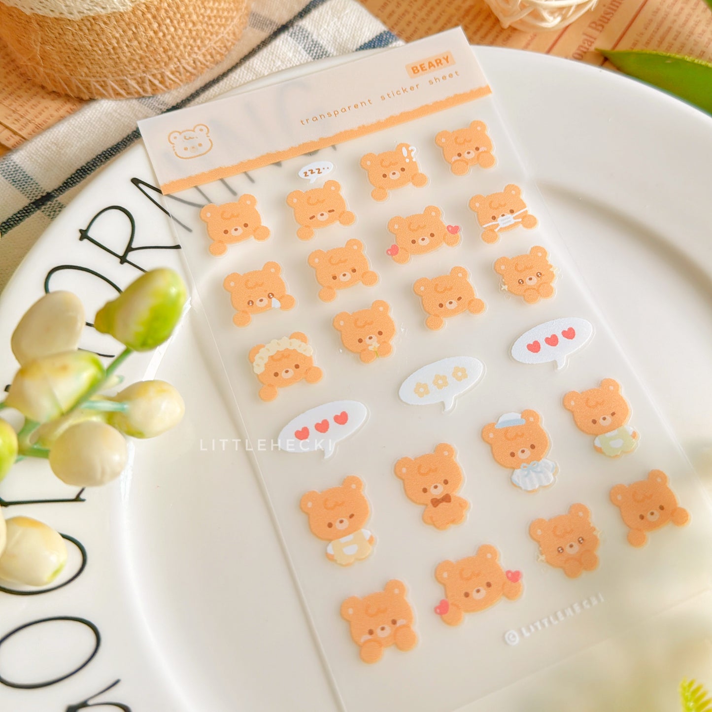 Beary Transparent Sticker Sheet