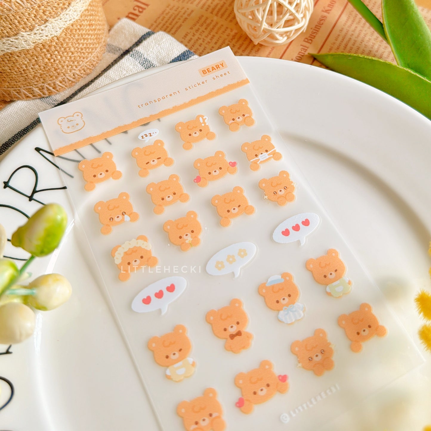 Beary Transparent Sticker Sheet