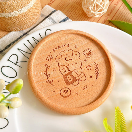 Baker Beary Wooden Coasters