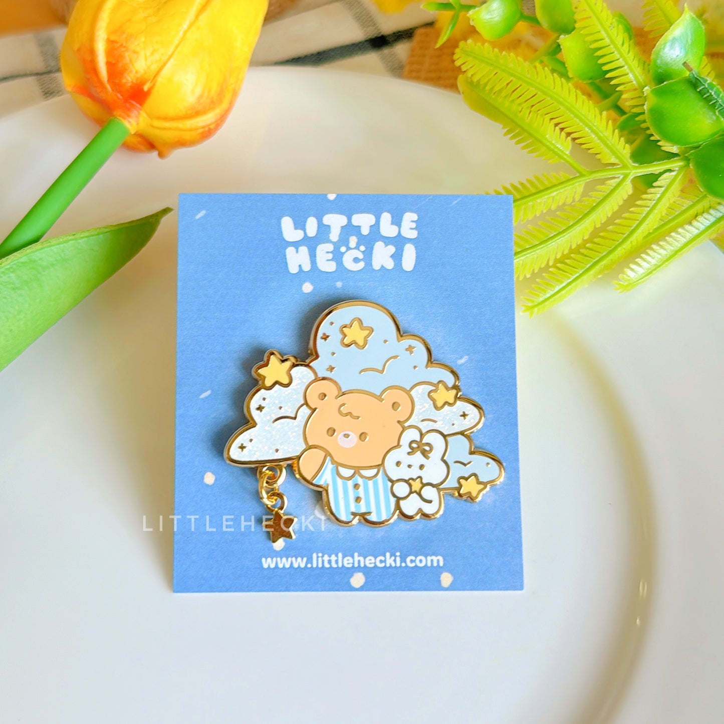 Stargazing Beary Enamel Pin