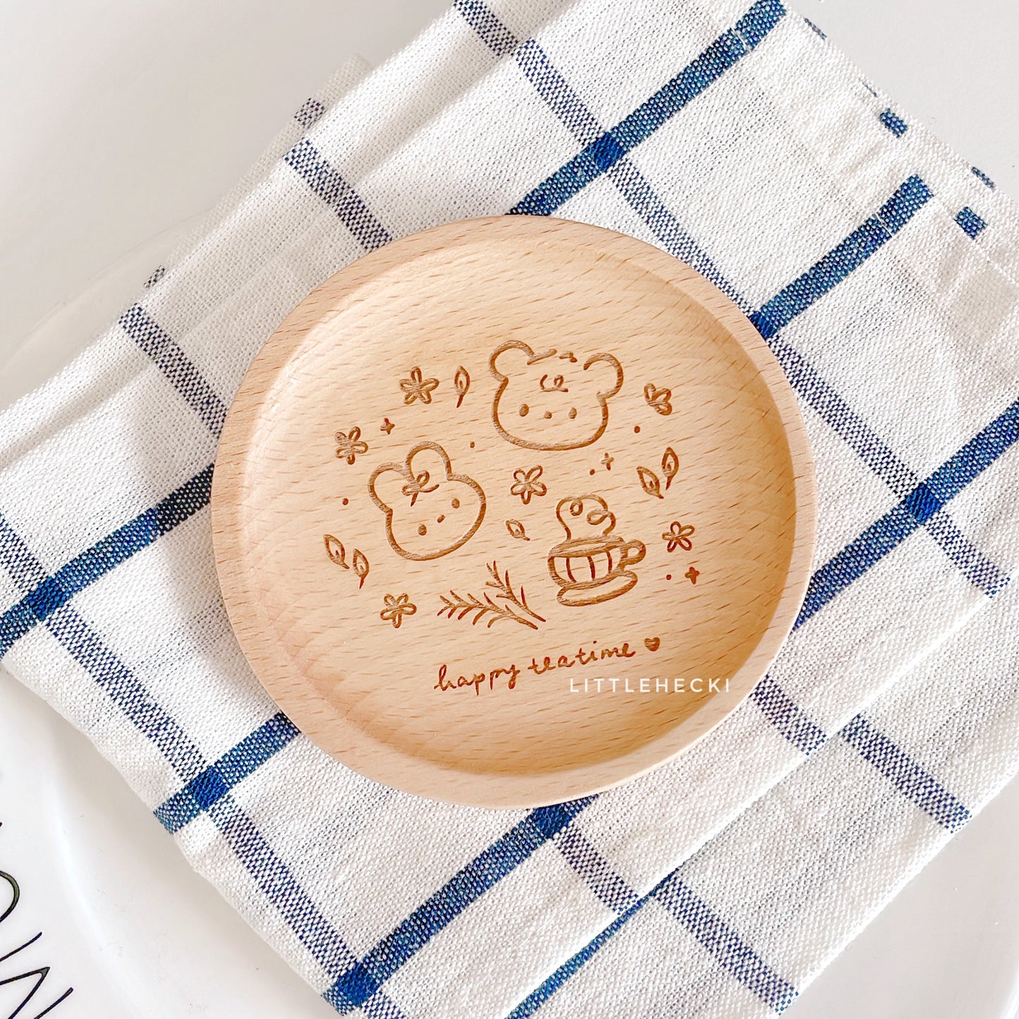 Happy Teatime Wooden Coasters