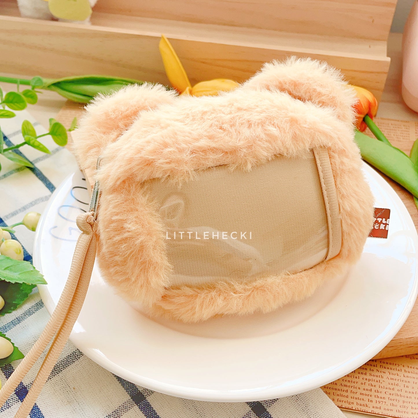 Beary Furry Plush Coin Pouch