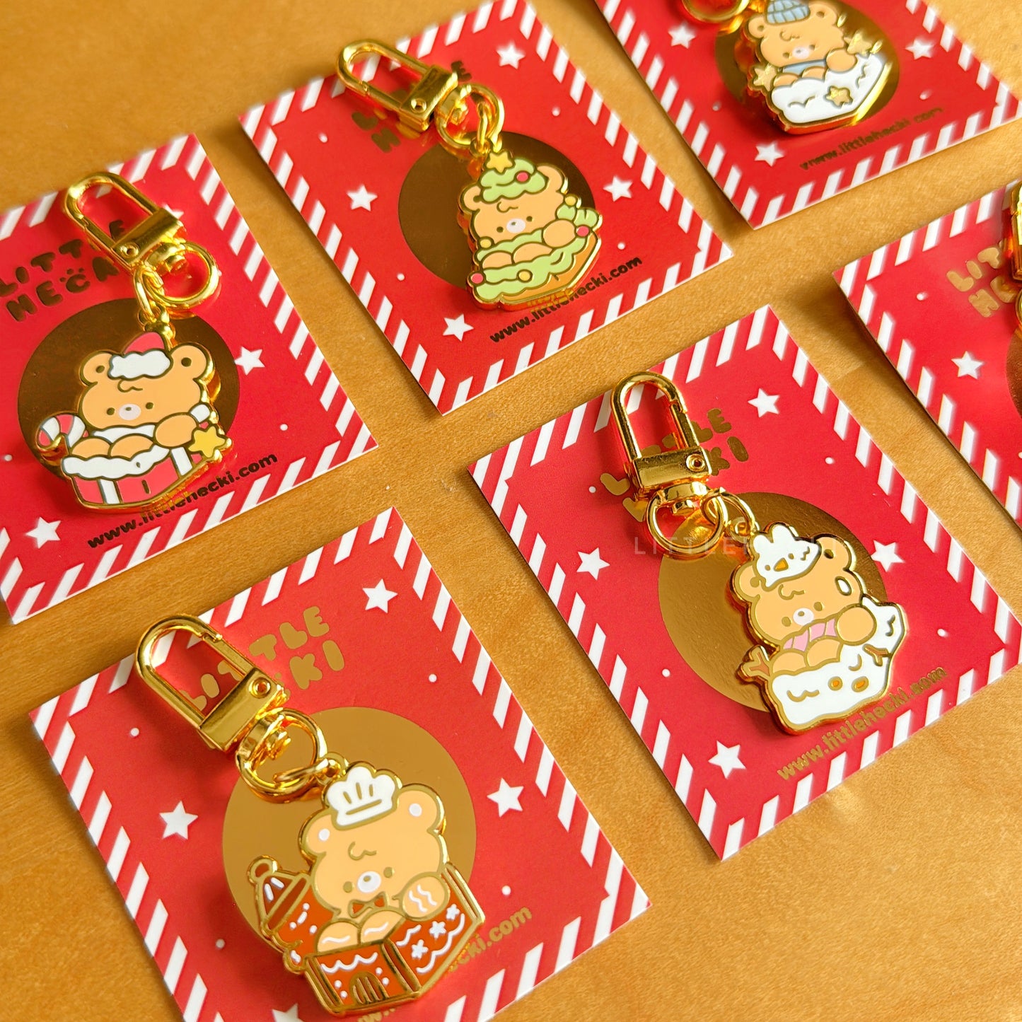 Festive Friends Enamel Keychain