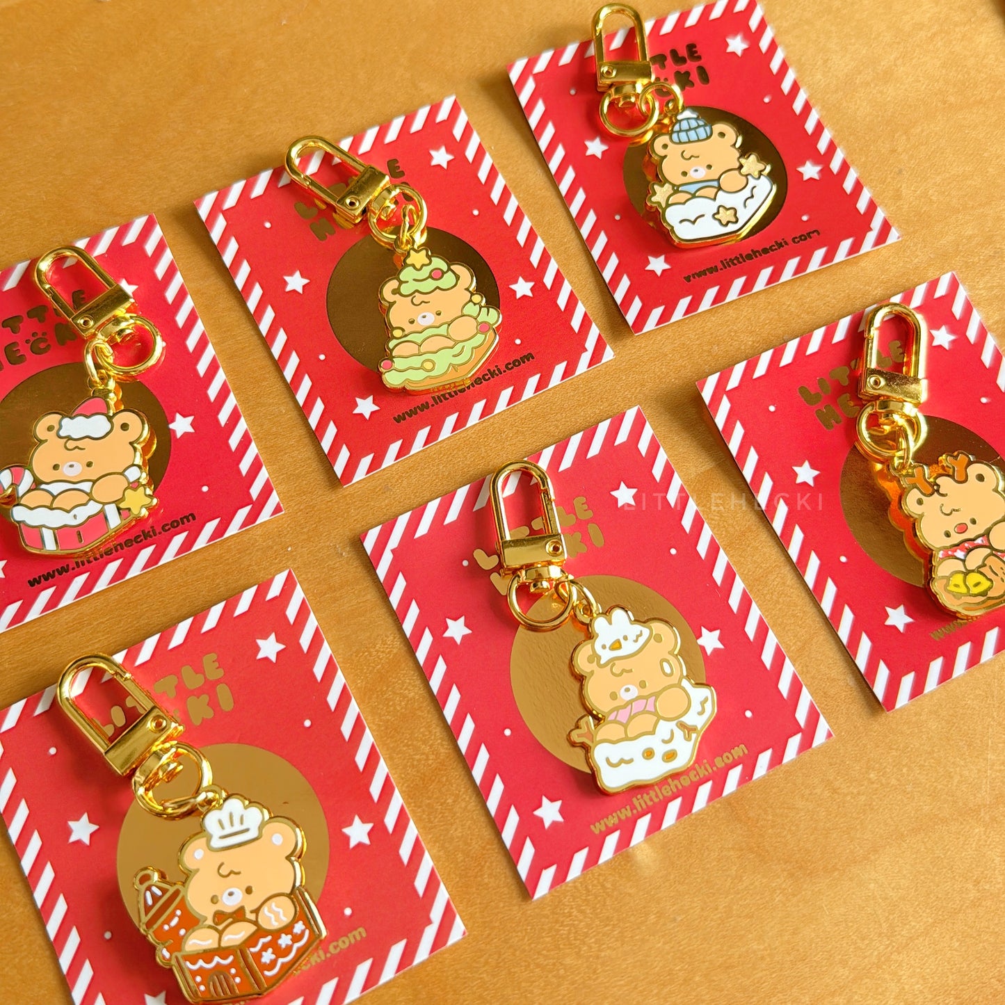 Festive Friends Enamel Keychain