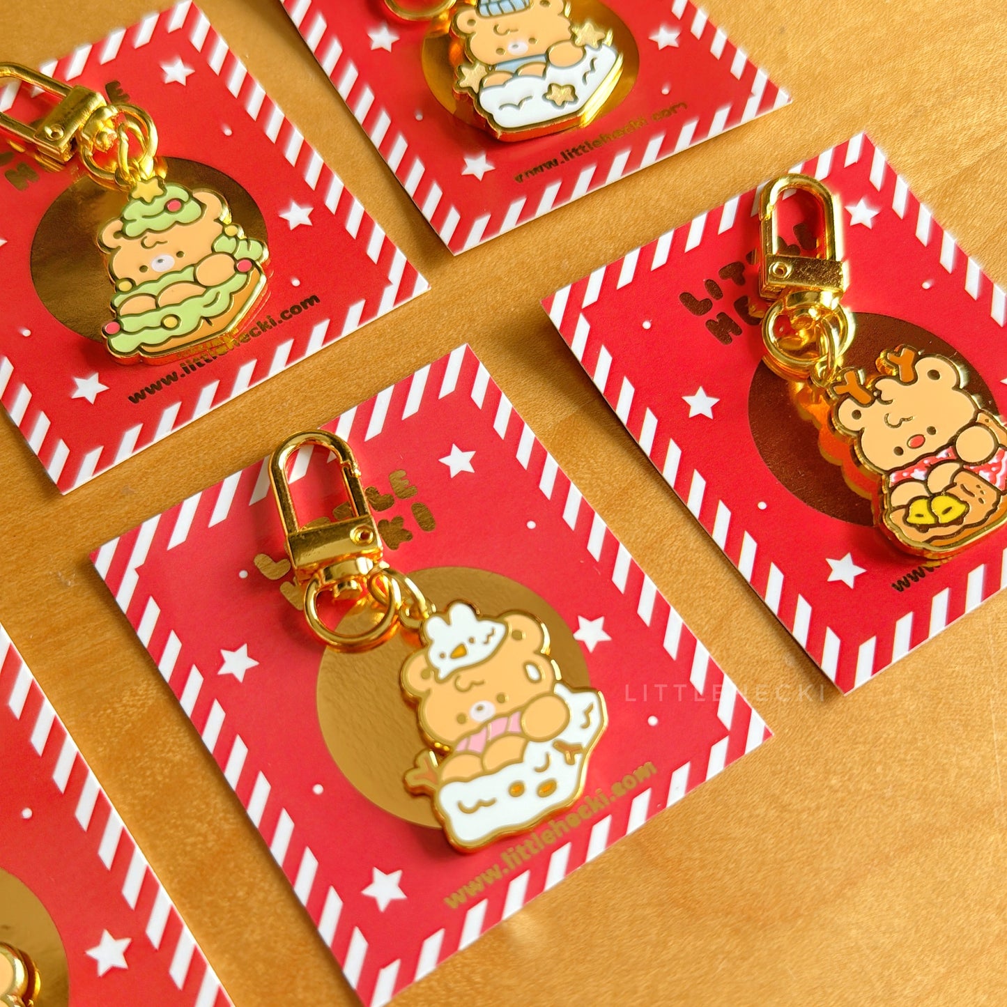 Festive Friends Enamel Keychain