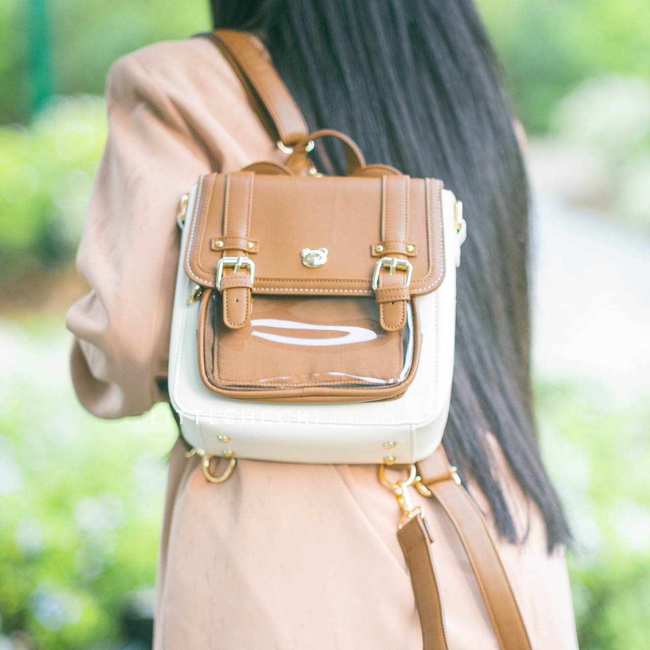 Beary Ears Ita Bag (Checkered Brown)