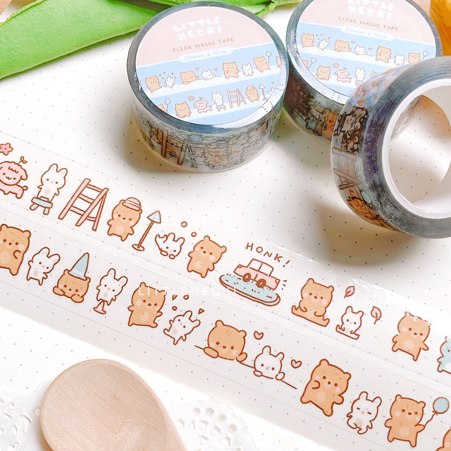 Beary Doodles Clear Washi Tape