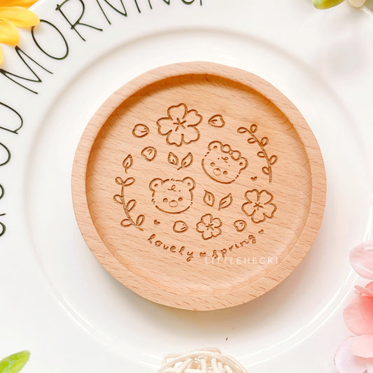 Spring Beary Wooden Coasters