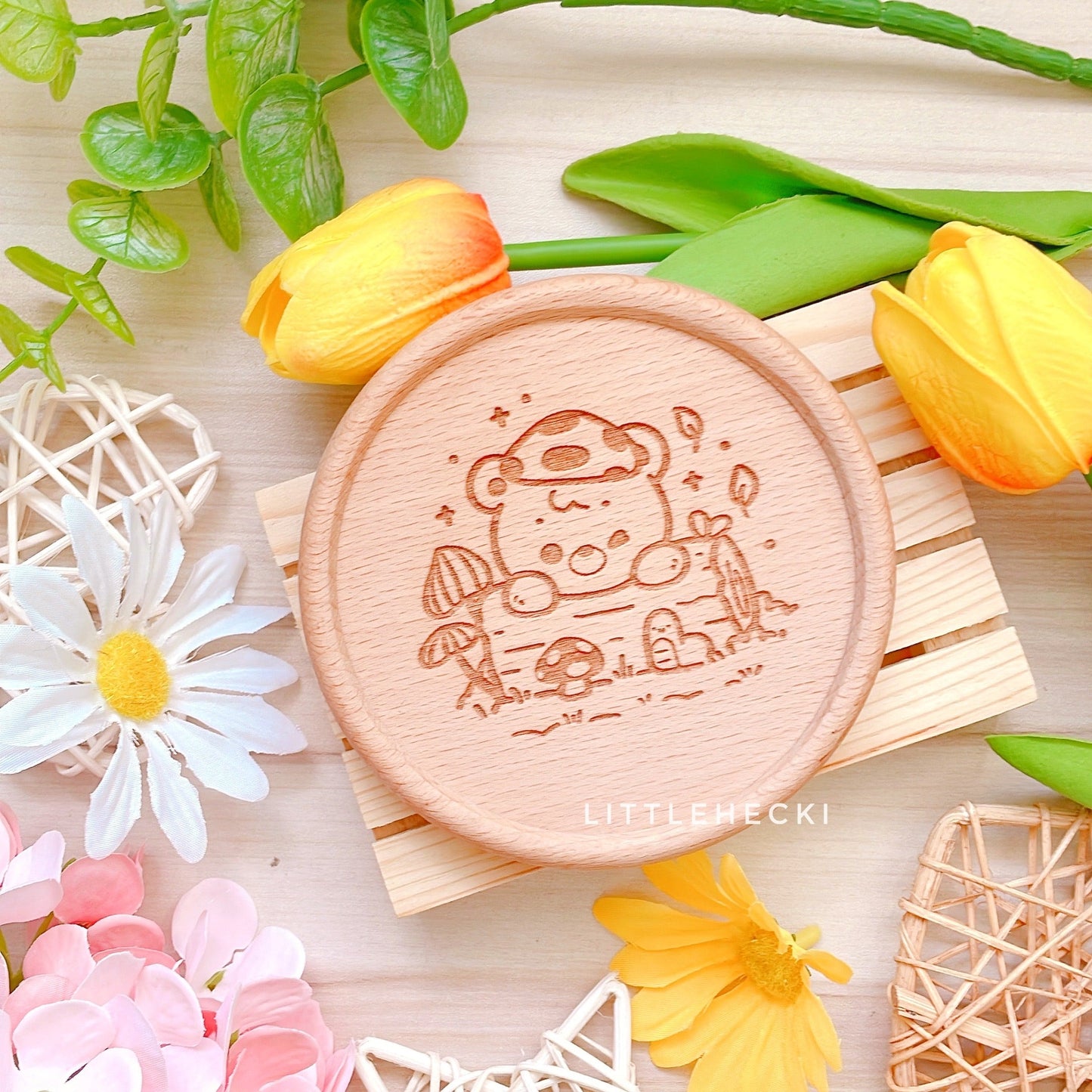 Forest Beary Wooden Coasters